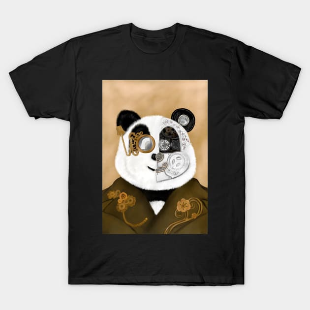 SteamPunk Panda T-Shirt by IluminatedPanda